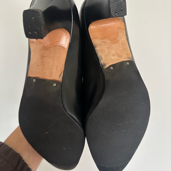 Vintage Salvatore Ferragamo Black Leather Heels Size 6.5 - Picture 7 of 7